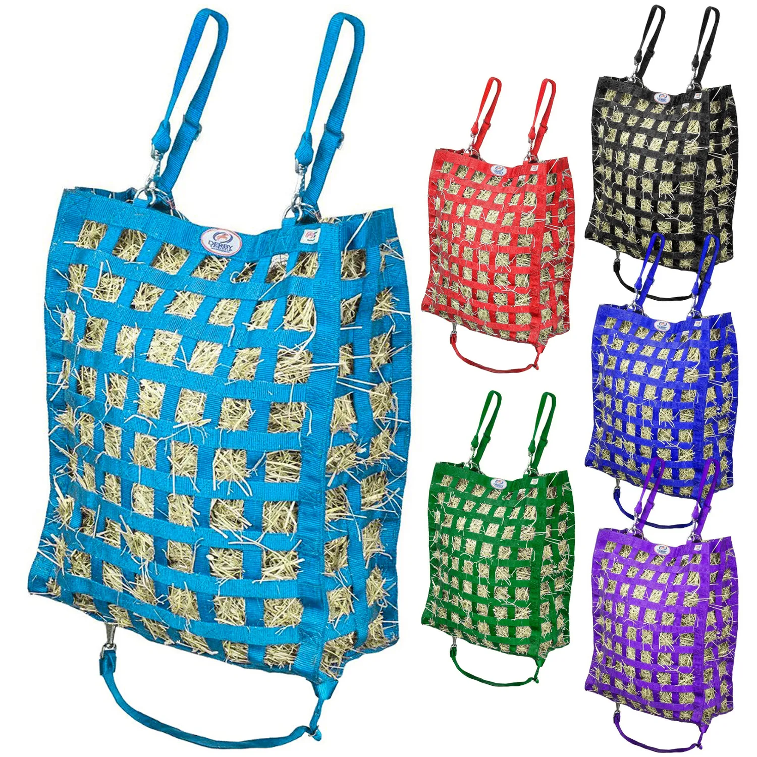 Derby Originals Superior Slow Feeder Horse Hay Bag with Super Tough Bottom with 1.75" Square Openings and 1 Year Warranty